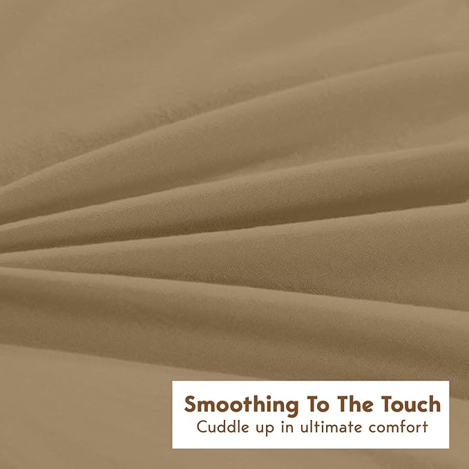 Zipper Fitted Sheet Taupe 100% Egyptian Cotton 1Pc