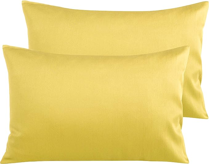 Yellow Queen Size Pillowcases Egyptian Cotton 1000TC