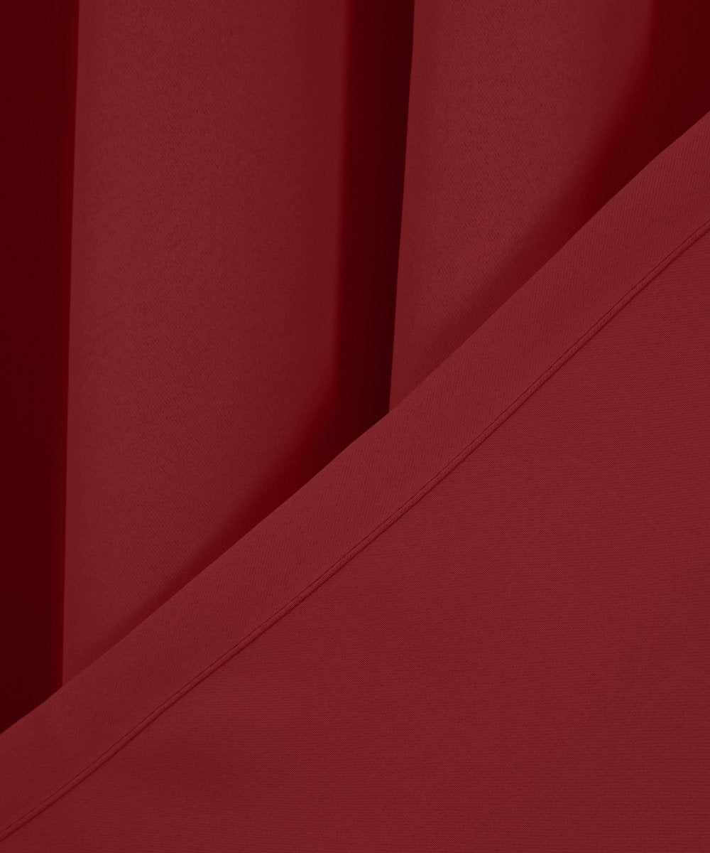 Pair Red Ava Grommet Blackout Weave Curtain Panels With Tie Backs (Set Of 2)