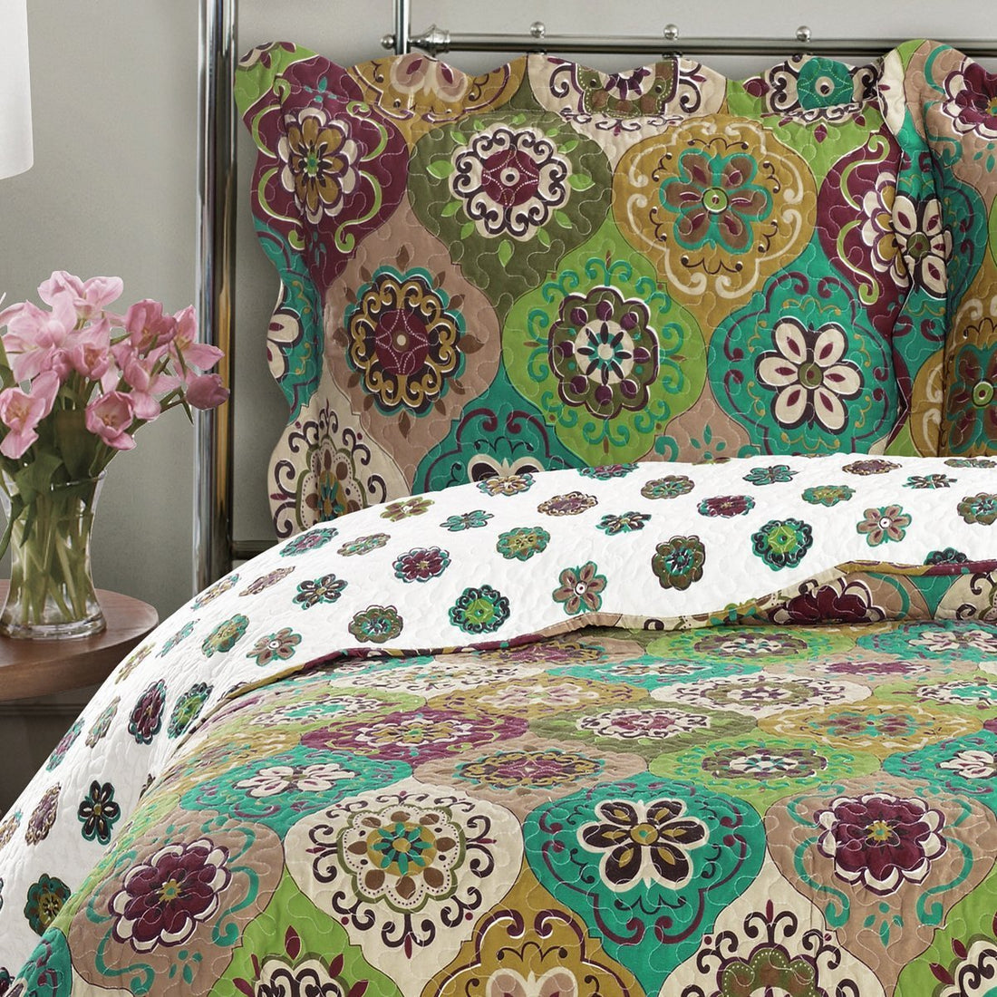 bonnie floral printed oversize quilt sets