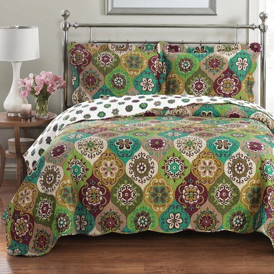 bonnie floral printed lightweight oversize quilt sets