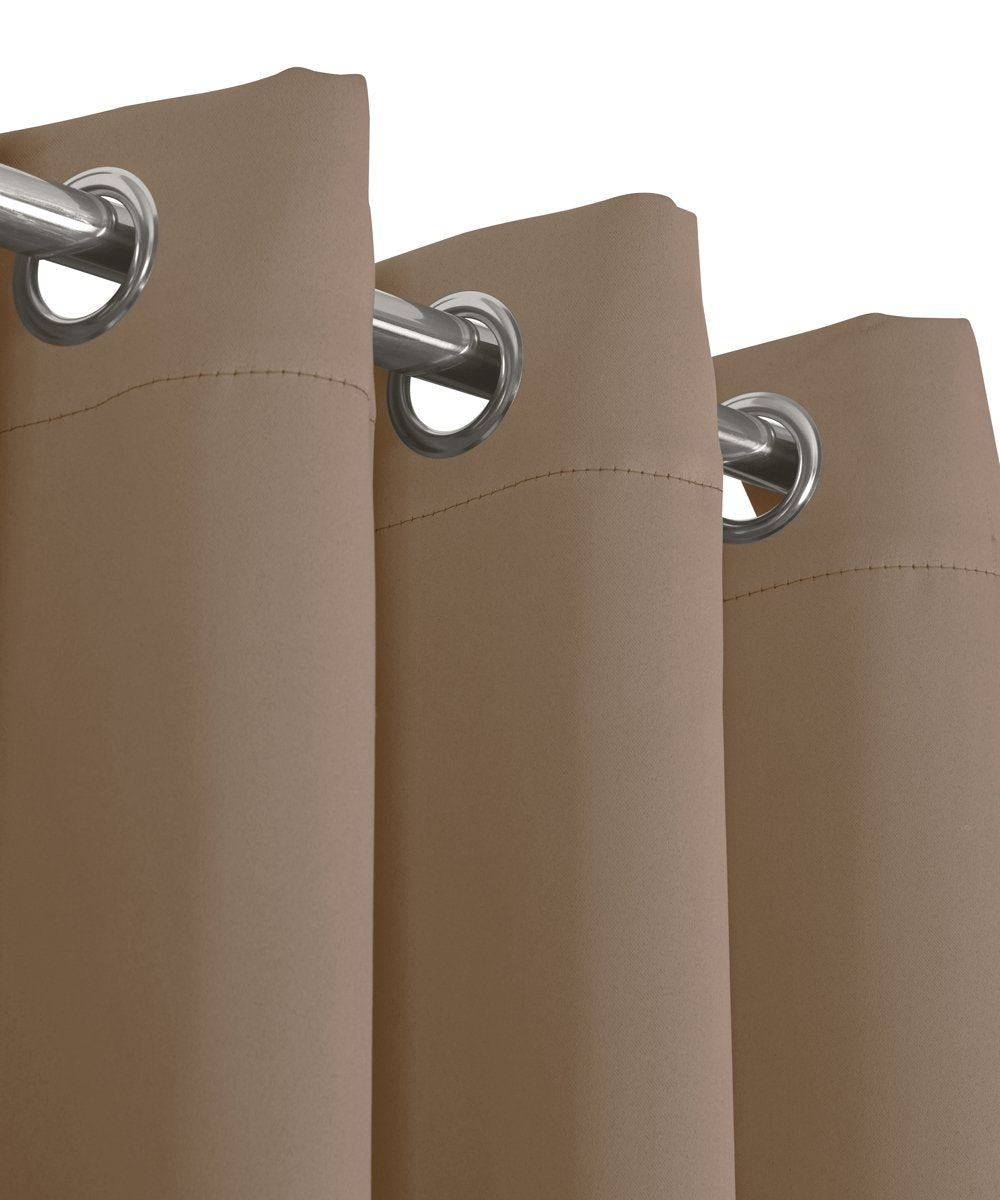 Cappuccino Ava Blackout Weave Curtain Panels With Tie Backs Pair (Set Of 2)