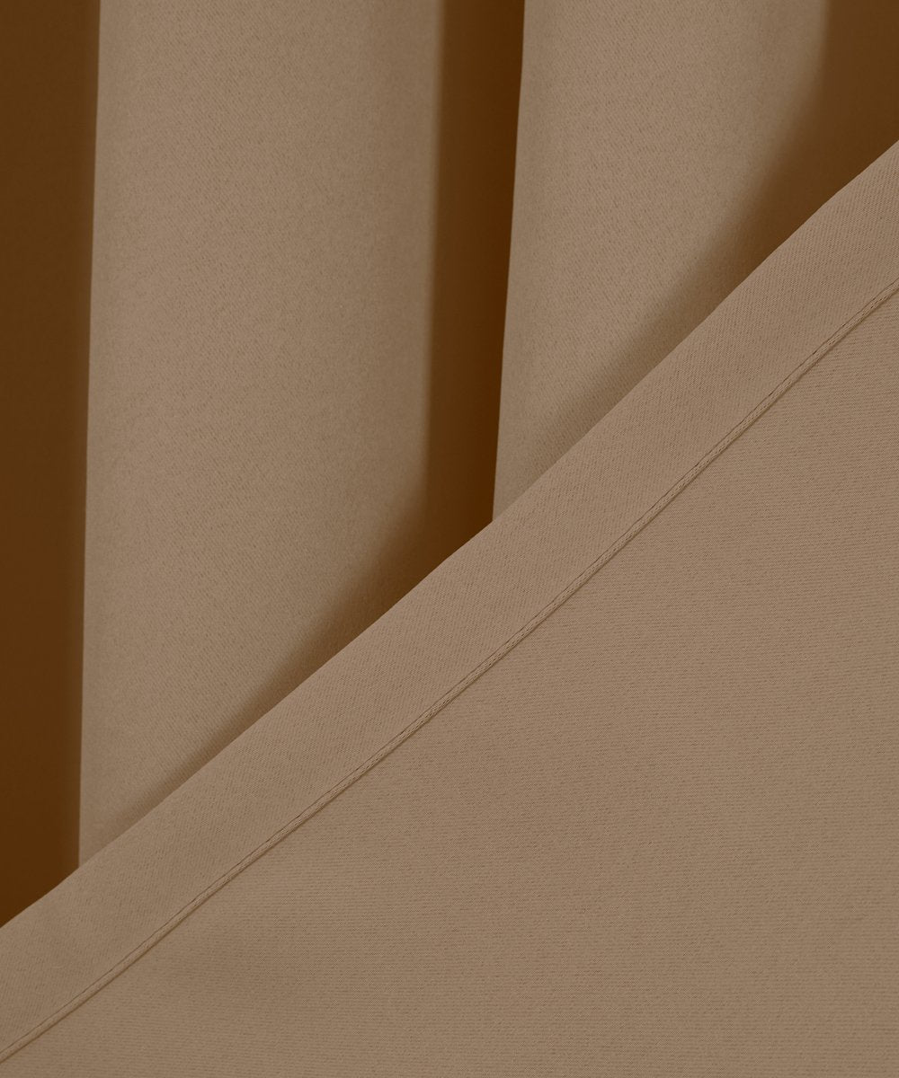 Cappuccino Ava Blackout Weave Curtain Panels With Tie Backs Pair (Set Of 2)