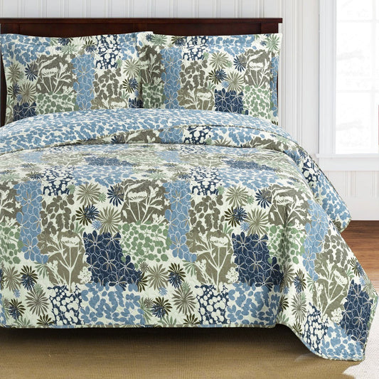 elena green forest quilt bedding oversized reversible quilt set