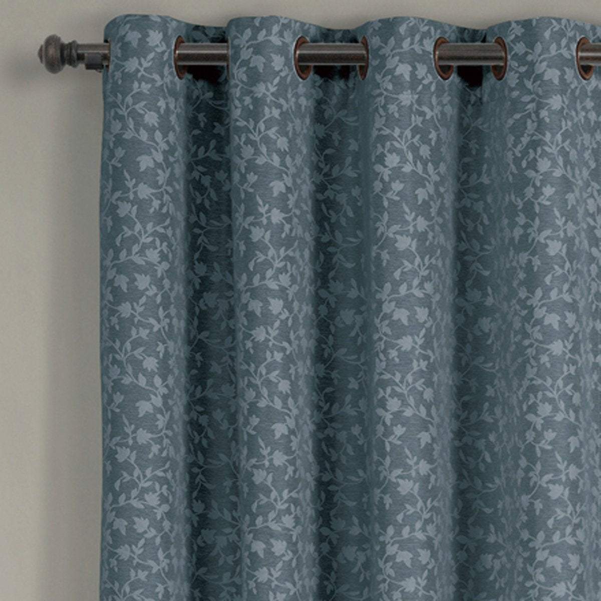 Fiorela Jacquard Drapes Floral Curtains Grommet Top Panel (Single)