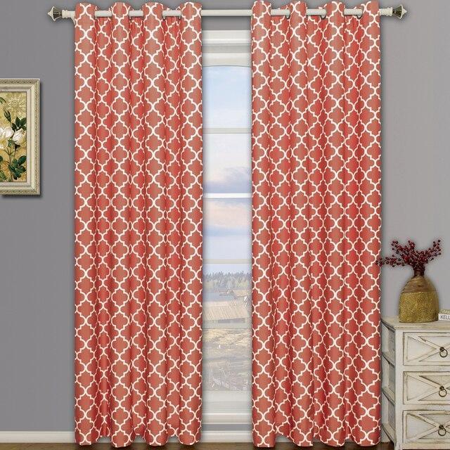 Coral Meridian Room-Darkening Thermal Insulated Curtain Pair (Set of 2 Panels)