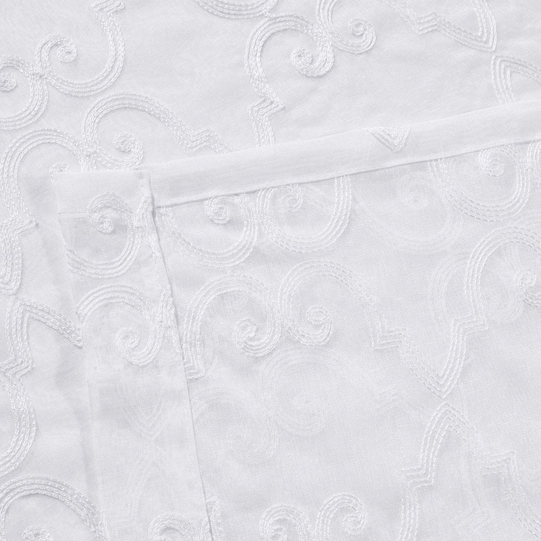 Embroidered Melanie Grommet Top Sheer Curtain Pair (Set of 2 )