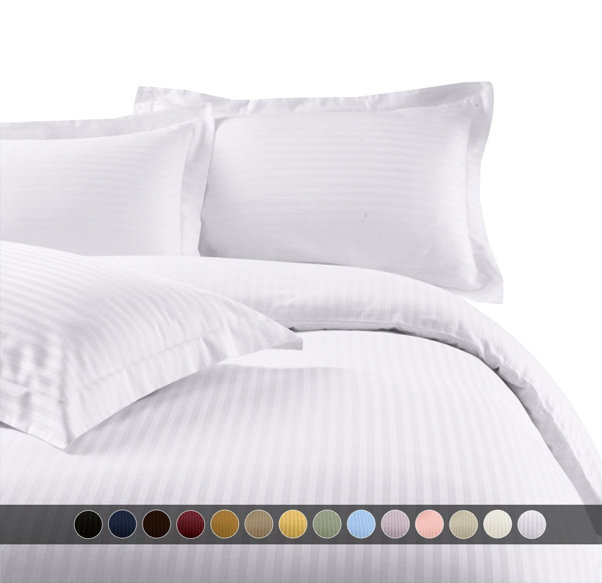 Microfiber Striped 3-Piece Duvet Cover Set