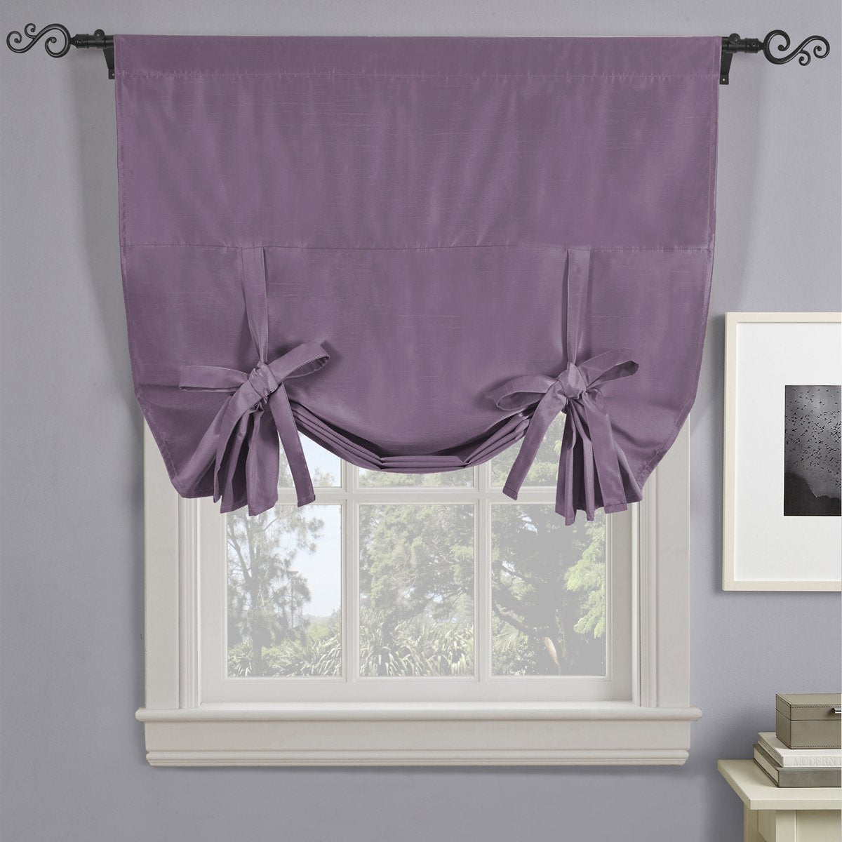 Soho Triple-Pass Thermal Insulated Blackout Curtain Rod Pocket - Tie Up Shade for Small Window ( 42" W X 63" L)