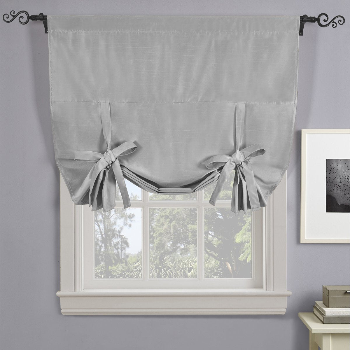 Soho Triple-Pass Thermal Insulated Blackout Curtain Rod Pocket - Tie Up Shade for Small Window ( 42" W X 63" L)