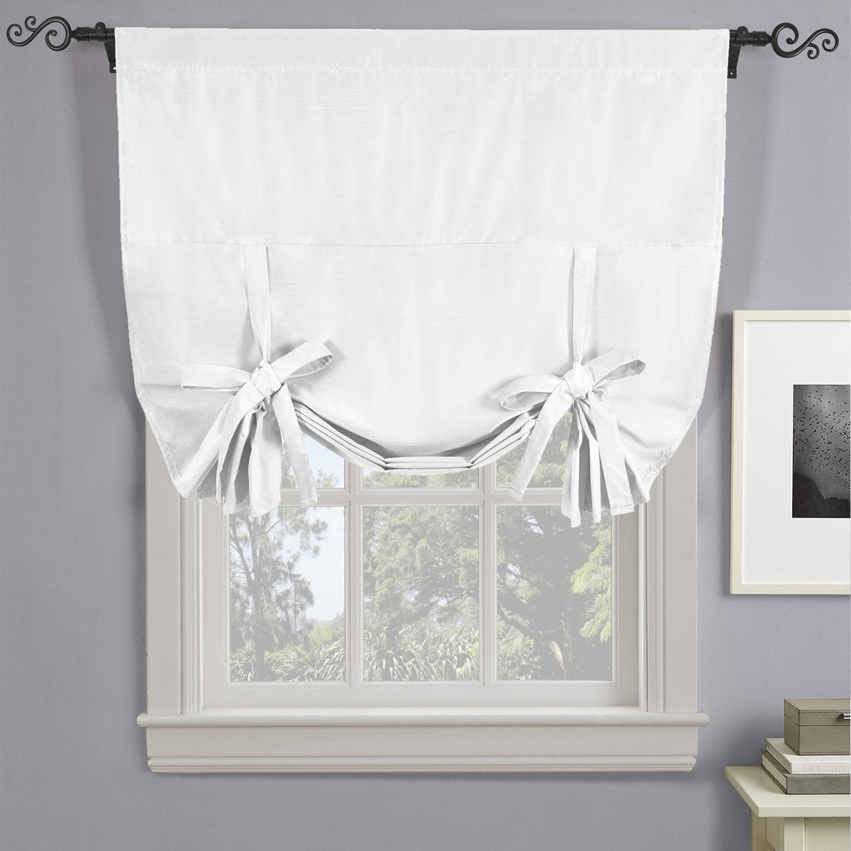 Soho Triple-Pass Thermal Insulated Blackout Curtain Rod Pocket - Tie Up Shade for Small Window ( 42" W X 63" L)