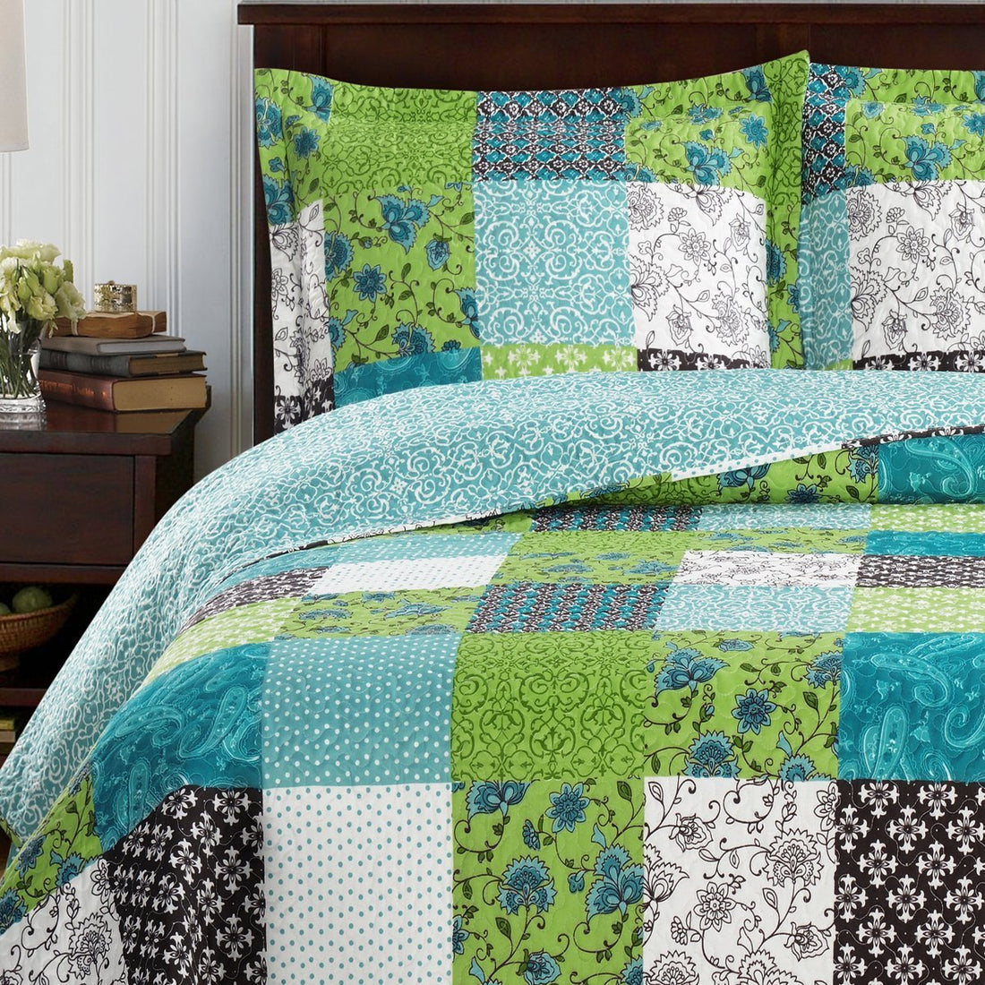 rebekah spring garden style oversized quilt set