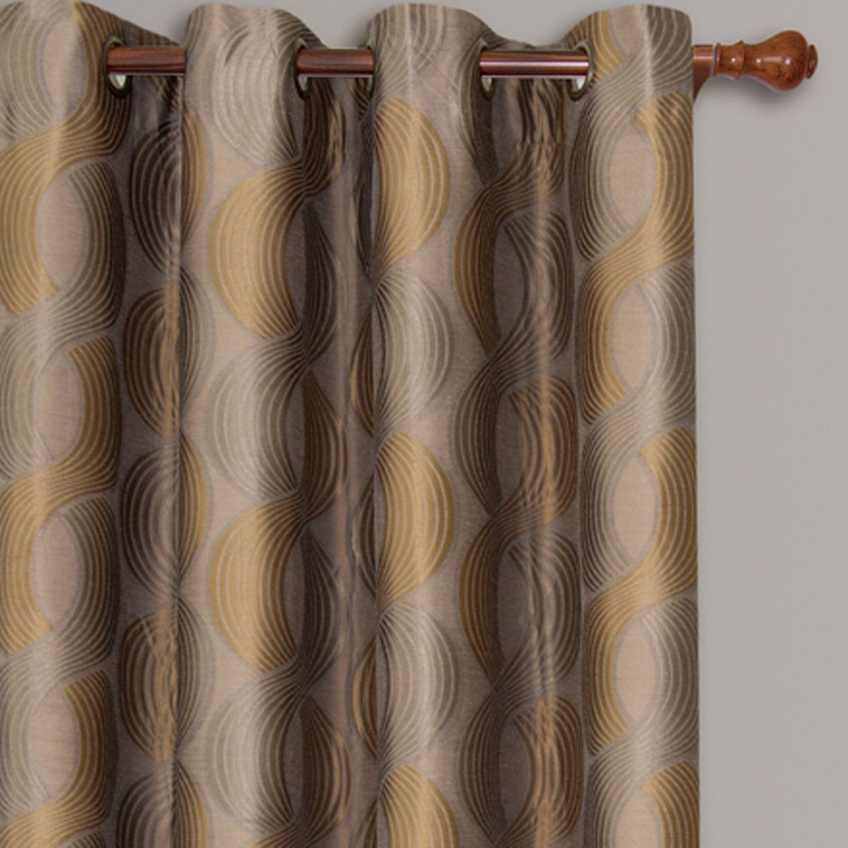 Savanna Inspired Jacquard Curtains Grommet Panels (Set of 2)