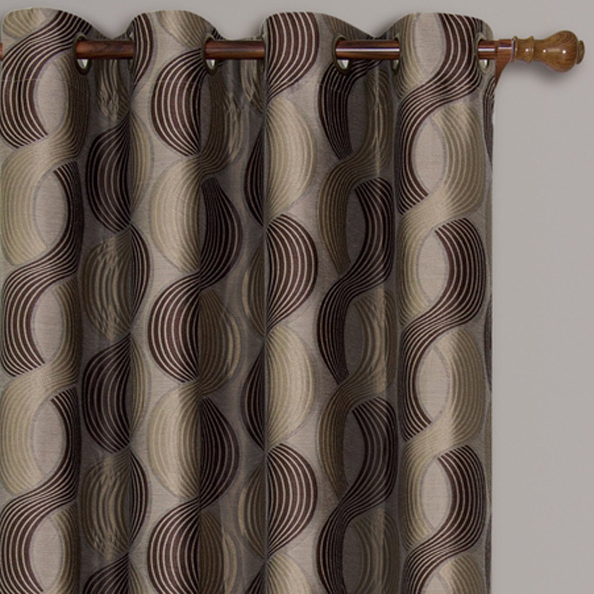 Savanna Inspired Jacquard Curtains Grommet Panels (Set of 2)