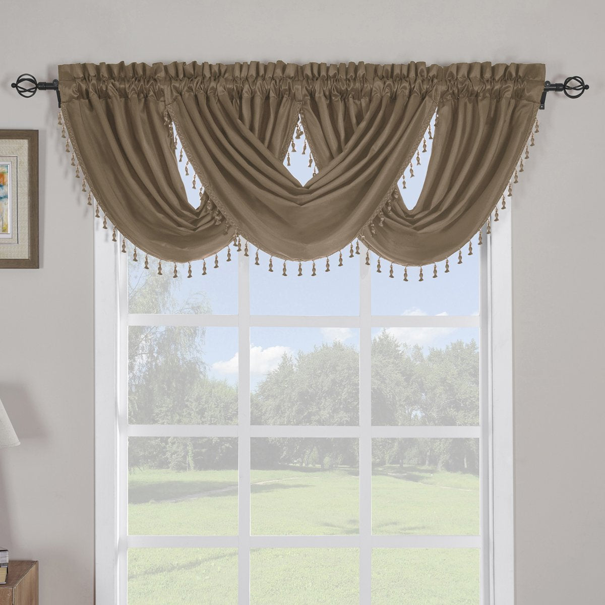 Soho Waterfall Decorative Trim Window Valance 57”wx 37”L (Single)
