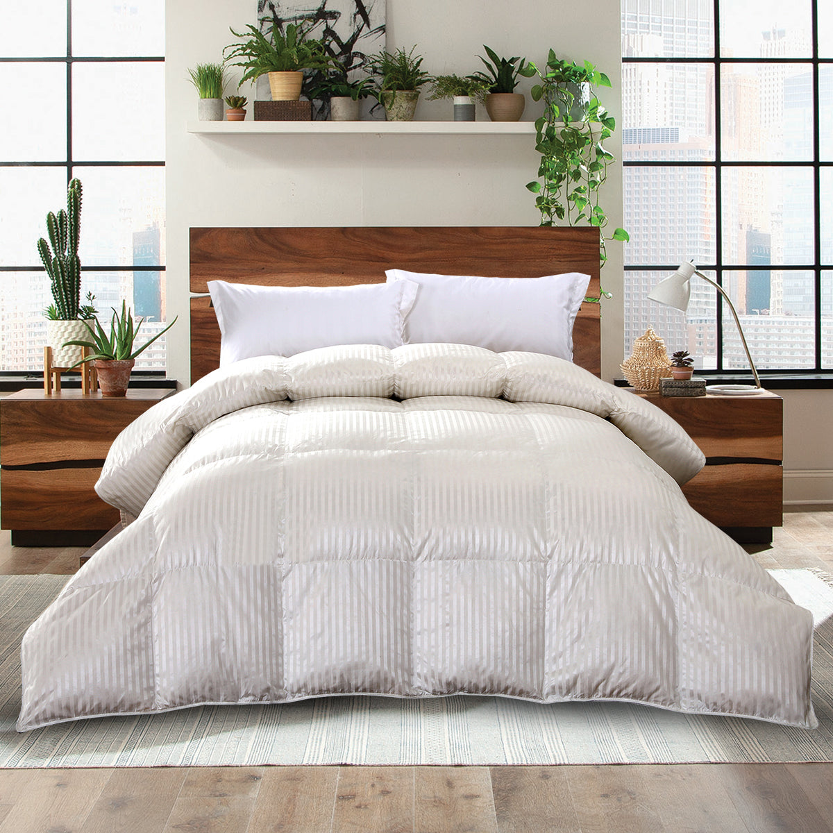 Silk Goose Down Filled Comforter Warm Baffle Box Winter Goose FIll