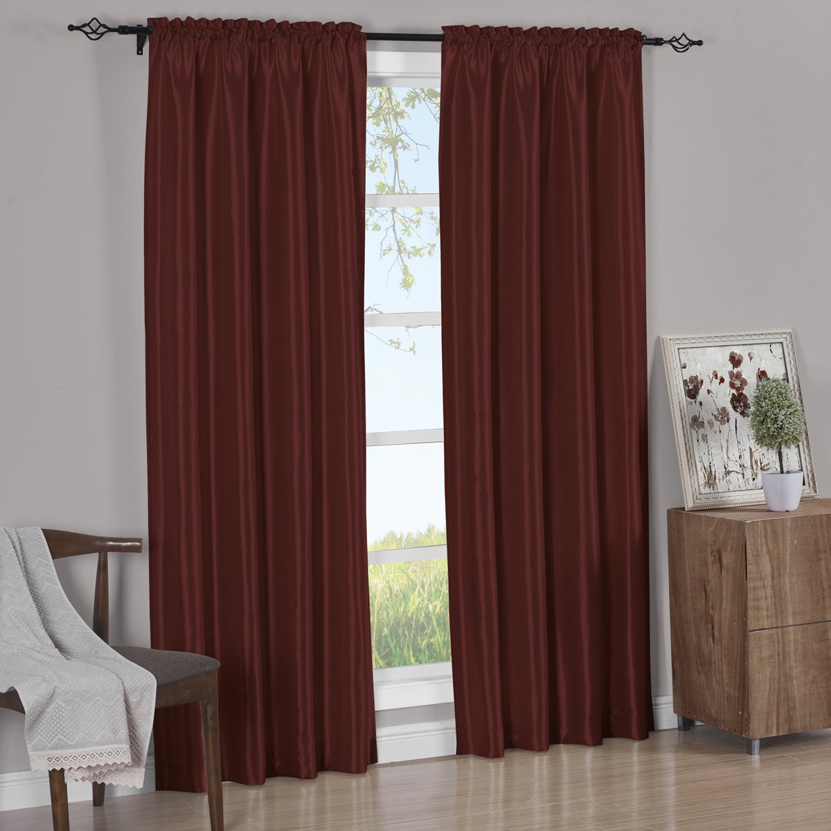 Pair Curtain Panels Soho Faux Silk (Set of 2)