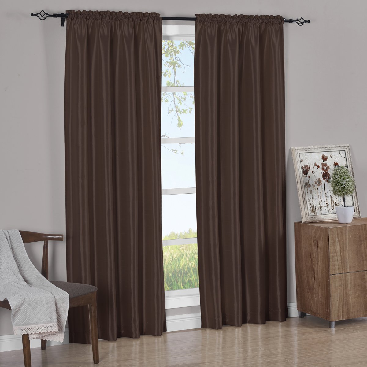 Pair Curtain Panels Soho Faux Silk (Set of 2)