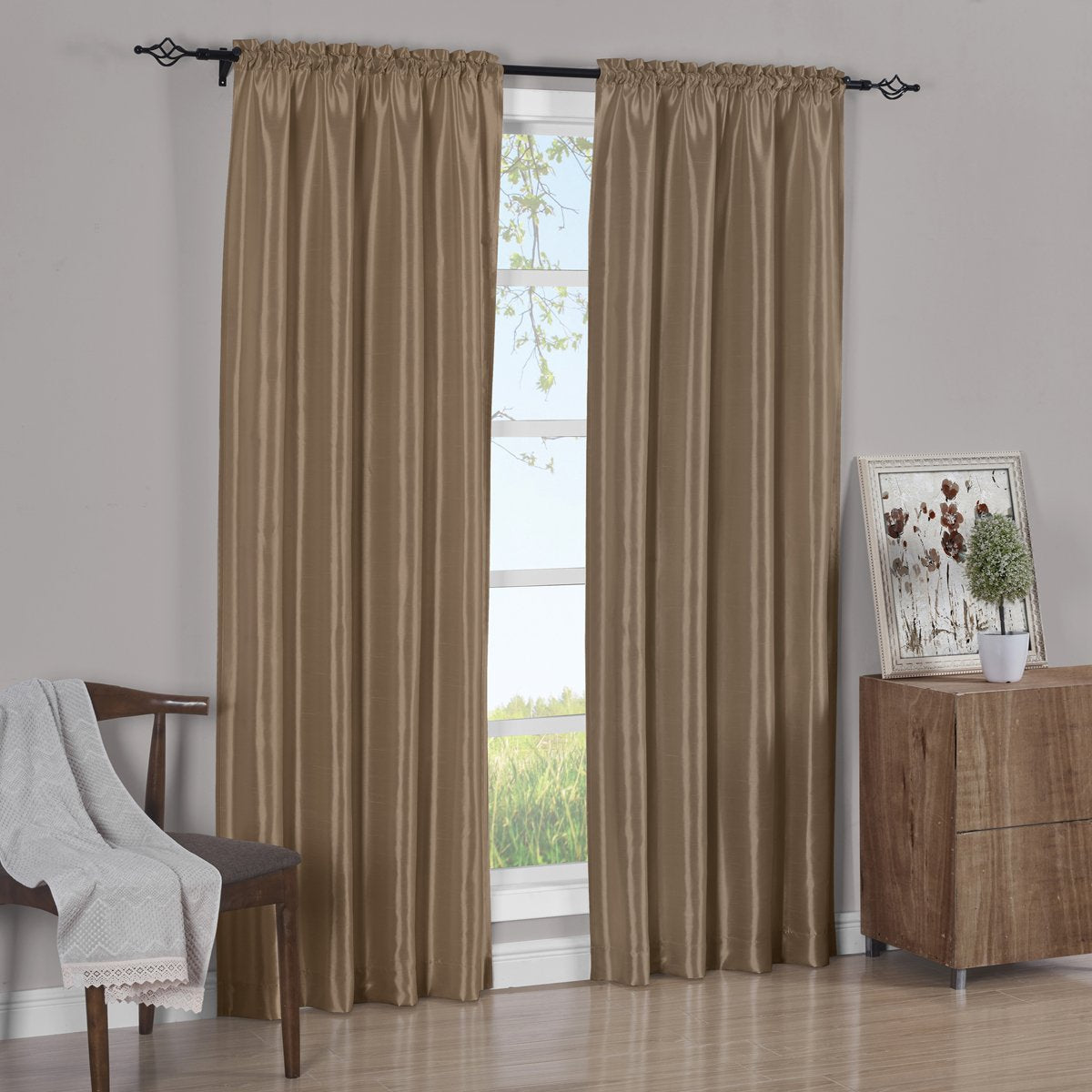 Pair Curtain Panels Soho Faux Silk (Set of 2)