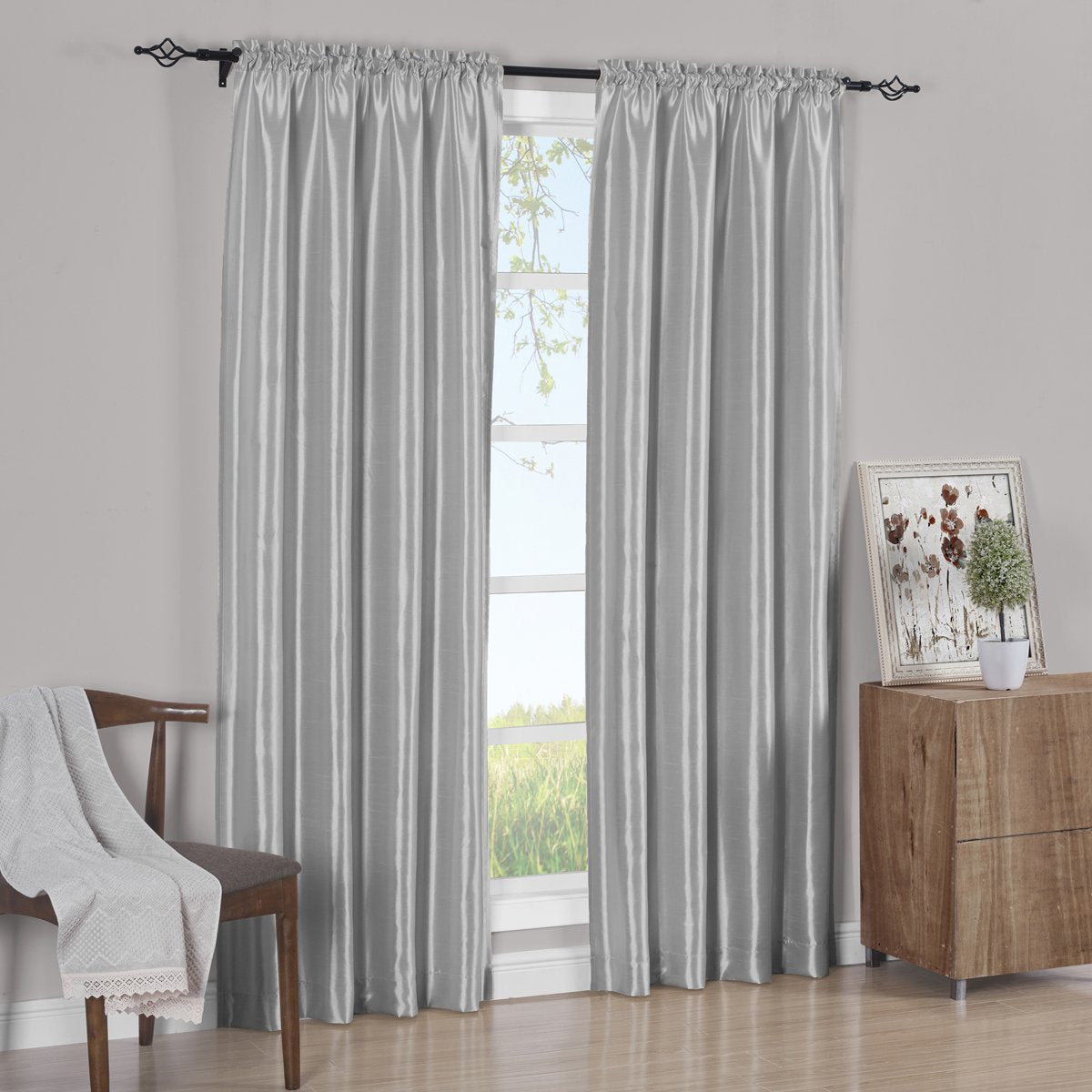 Pair Curtain Panels Soho Faux Silk (Set of 2)