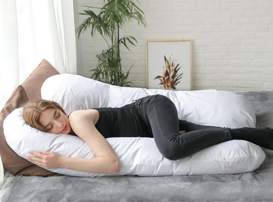 EHL 60" Full Body Pregnancy Pillow, U-Shaped Maternity Pillow for nursing baby W/removable Cotton Cover