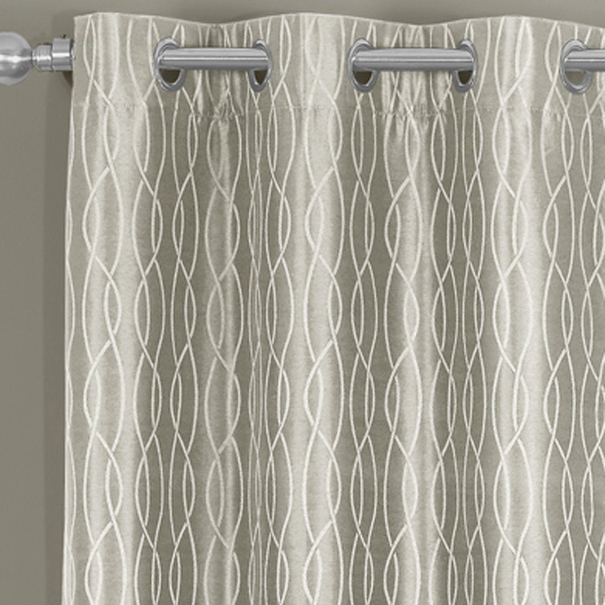 Voyage Jacquard Thermal Blackout Grommets Curtain Panels (Set of 2) in 63, 84, 96 OR 108 inch long