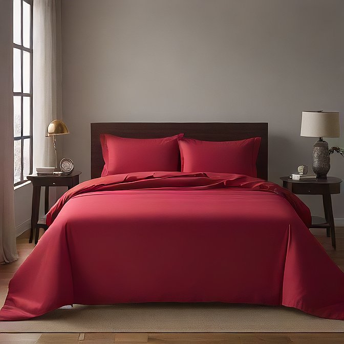 Burgundy Solid 5-Piece Split King Sheet Set – 1000 Thread Count Egyptian Cotton