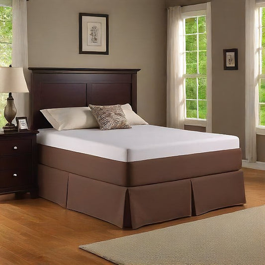  Split Cornter Bed Skirt Egyptian Cotton with 32 Inch at-egyptianhomelinens.com