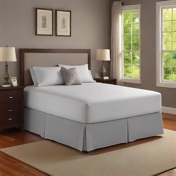 Queen Flat Sheet Silver Egyptian Cotton 1000 Thread Count