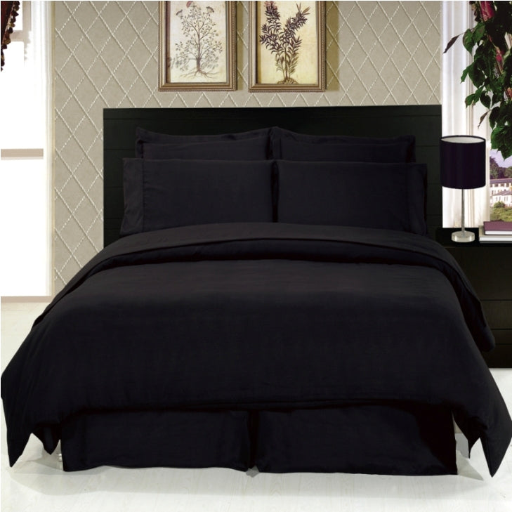 1000TC Egyptian Cotton Split King Sheet Set – Black Solid, 5 Piece