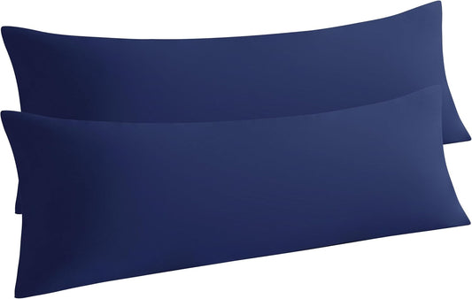 Body Pillow Covers Med Blue 2-Pieces 20" x 54" Egyptian Cotton 1000TC