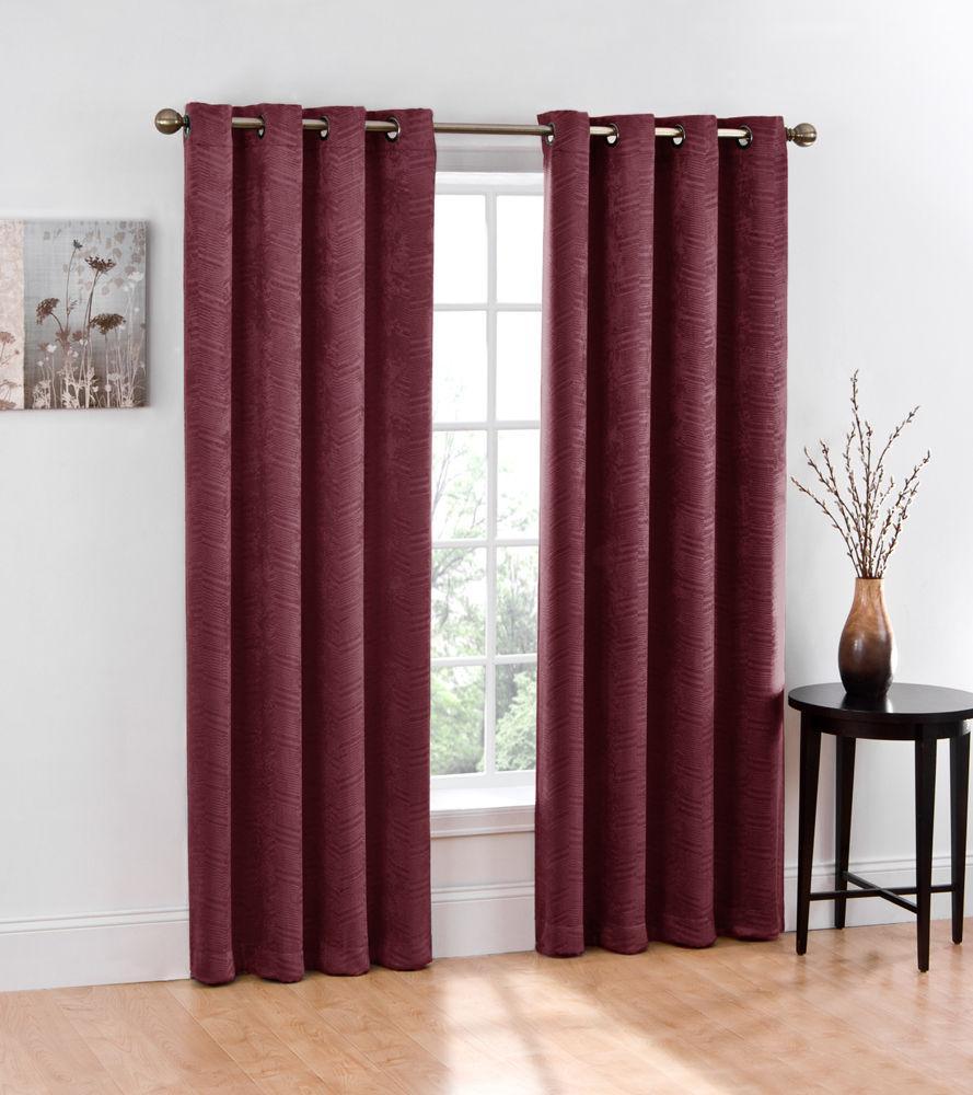 Heavy Weight Chevron Blackout Weave Curtain Panels