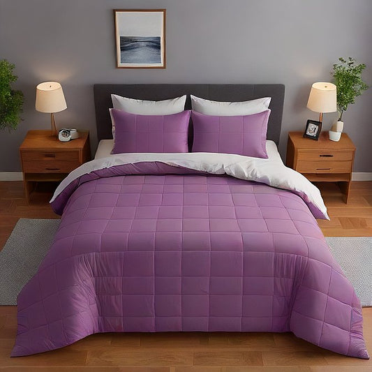 Fundas de almohada Morado Sólido 100% puro algodón Super suave 2 piezas Fundas de almohada 1000TC