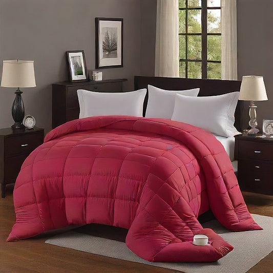 King Comforter 200 GSM Red - Soft, Lightweight, All-Season Bedding