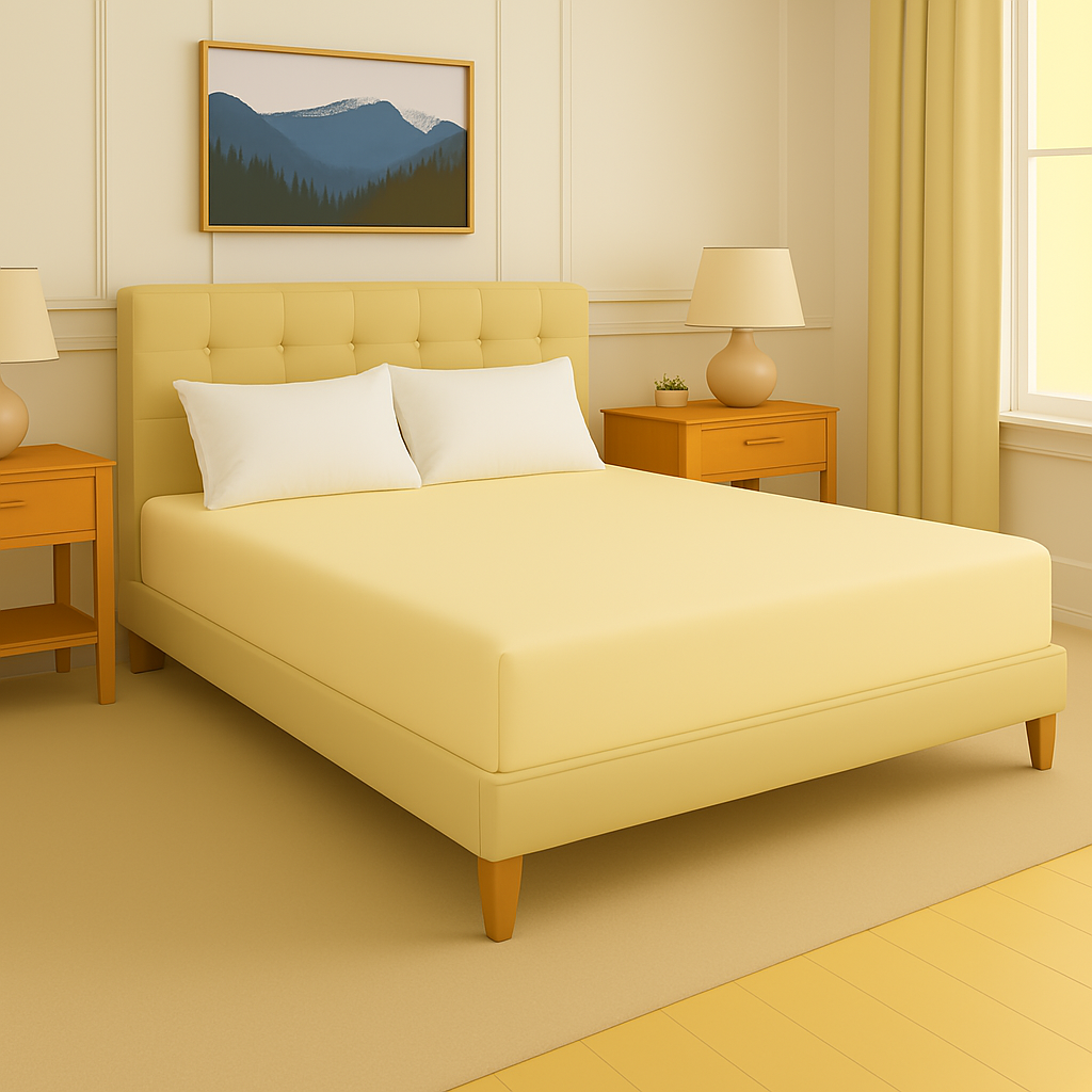 Premium Egyptian cotton ivory fitted sheet – ultra-soft, timeless bedding from Egyptian Home Linens