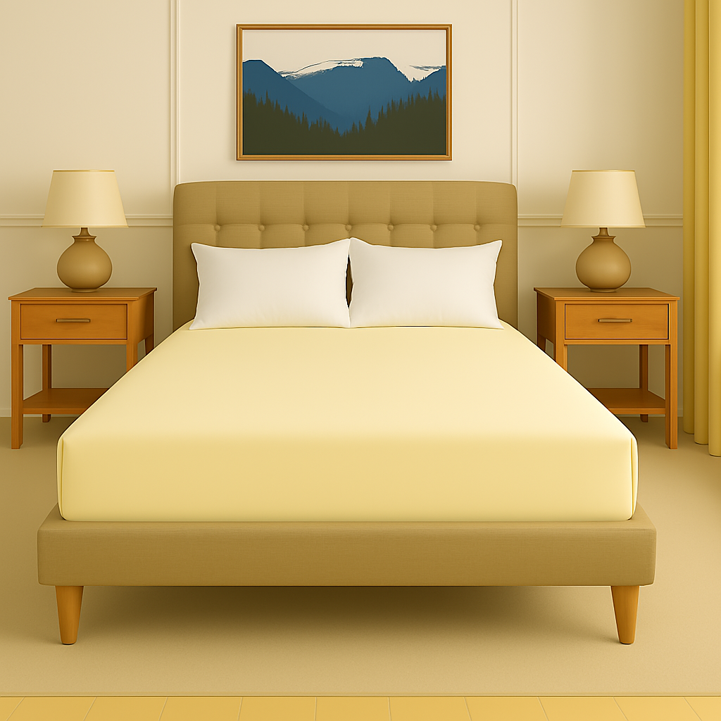 Luxurious ivory fitted sheet in 100% Egyptian cotton – smooth, breathable comfort by Egyptian Home Linens