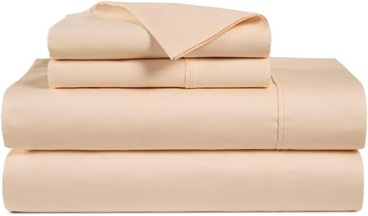 Twin Flat Sheet Peach Color Egyptian Cotton 1000 Thread Count at EgyptianHomeLinens.com