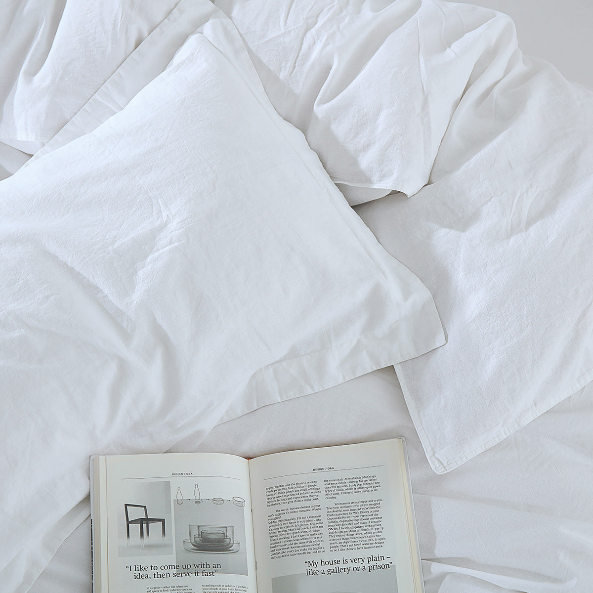 Pre-washed Belgian Flax Linen Cotton Duvet Cover Set