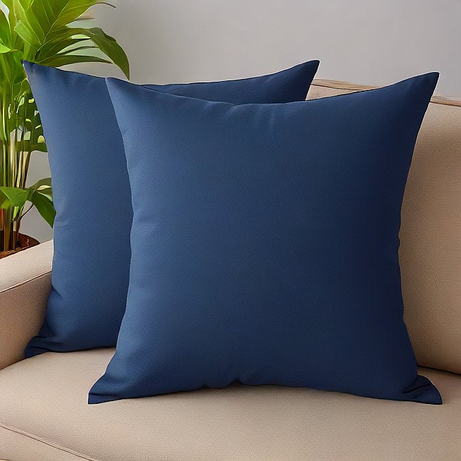 Navy Blue Cushion Covers 100% Egyptian Cotton - Pack of 4 Pillowcases
