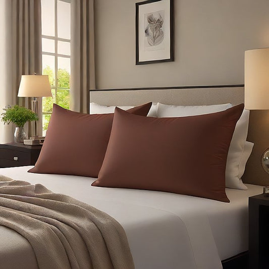 Chocolate Pillow Covers Egyptian Cotton 1000 Thread Count
