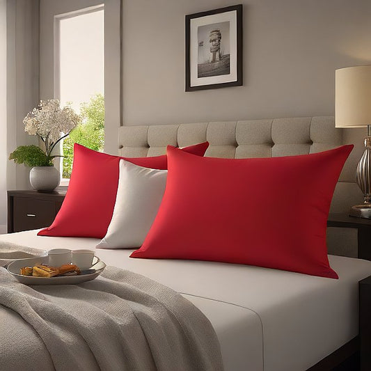 Red Pillow Covers Egyptian Cotton 1000 Thread Counts