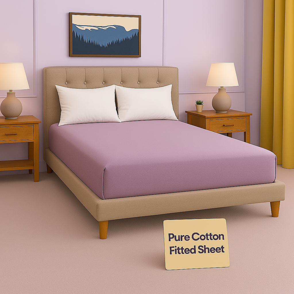 18 Inch Deep Fitted Sheet Plum Egyptian Cotton 1000TC