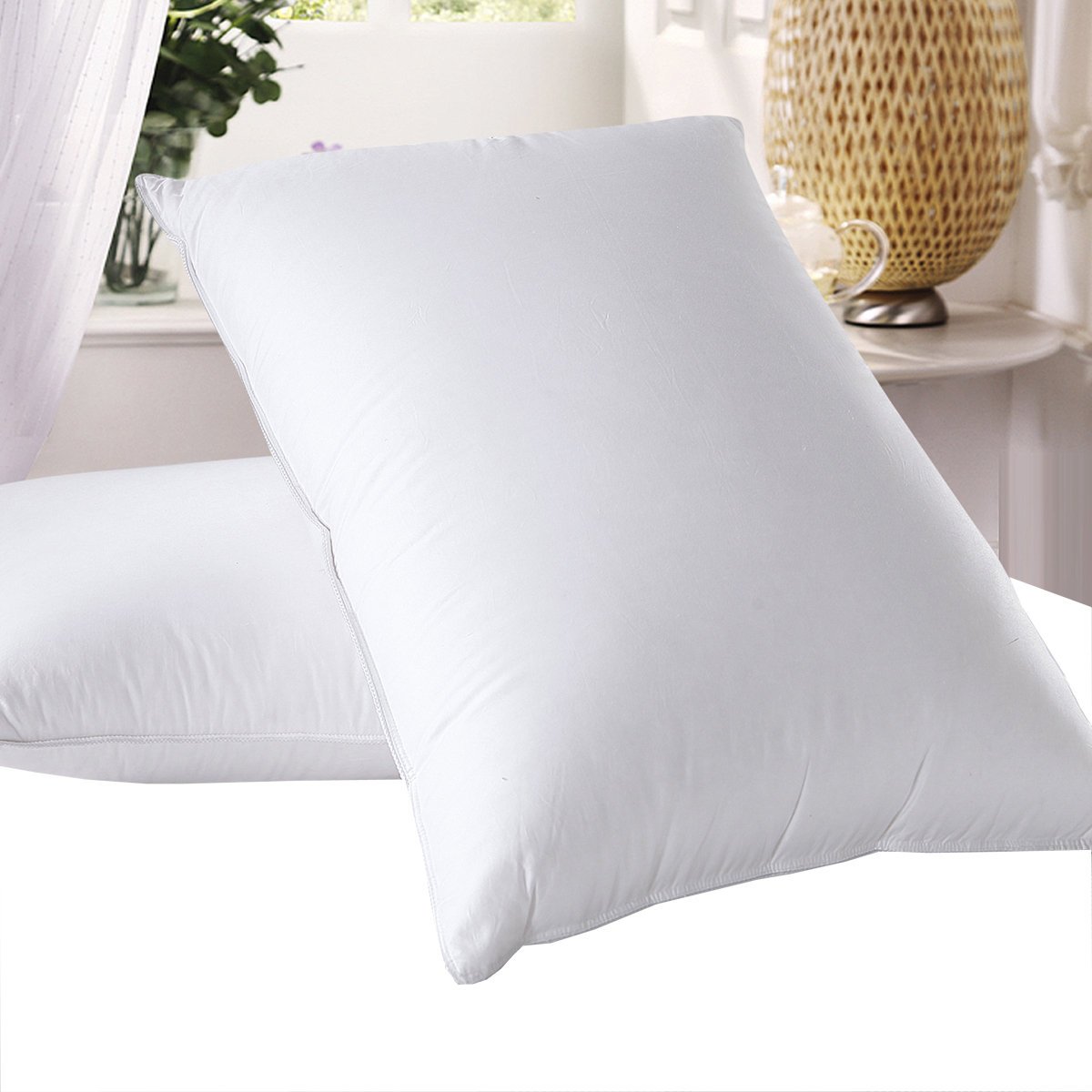 600 Thread Count Goose Down Pillow - Medium to Firm Support (Single)