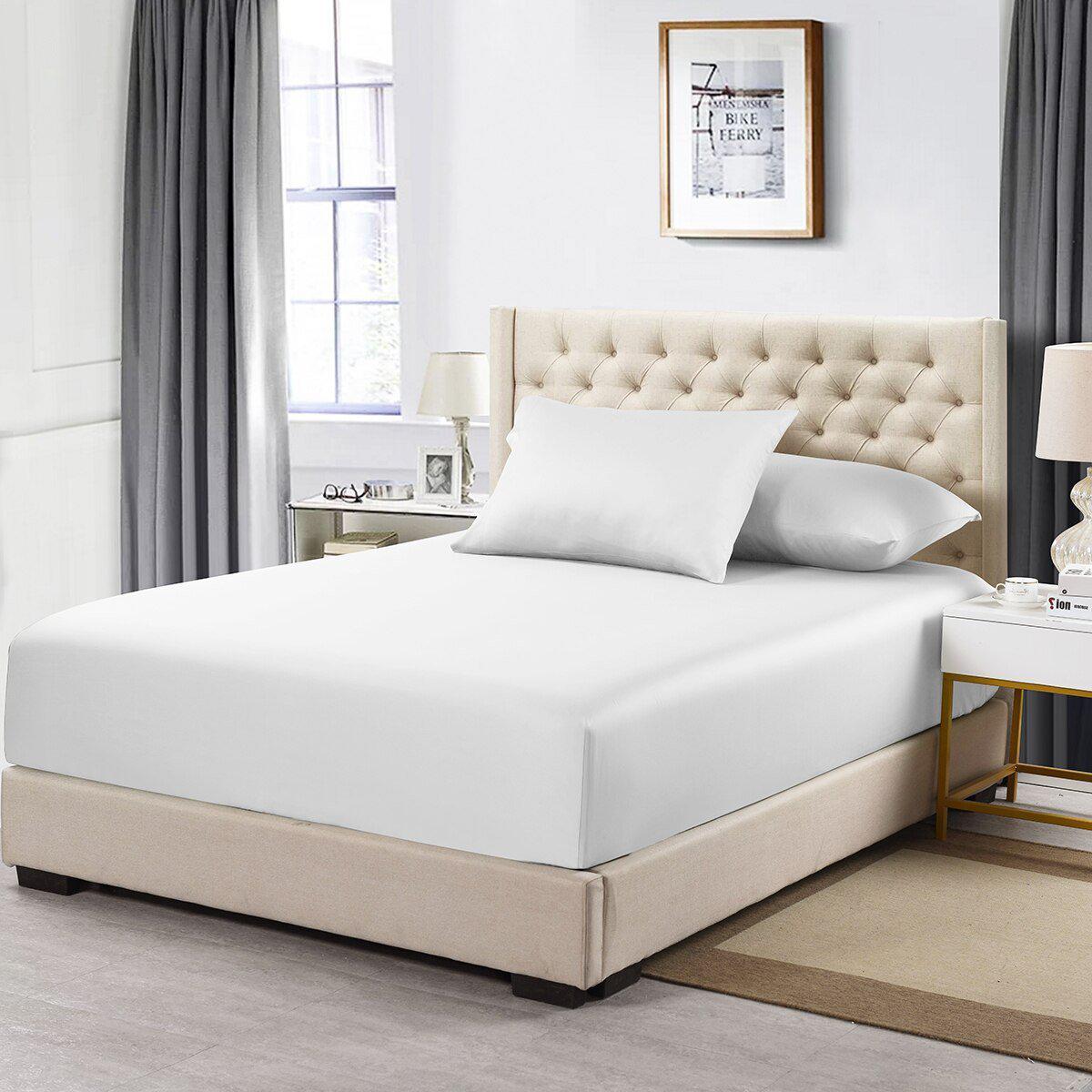 Queen Size Fitted Sheet Only - Solid 600 Thread Count