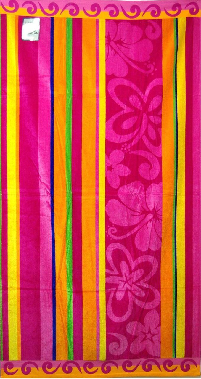 Jumbo Cotton Velour Jacquard Beach Towel (40"W x 70"L) Single