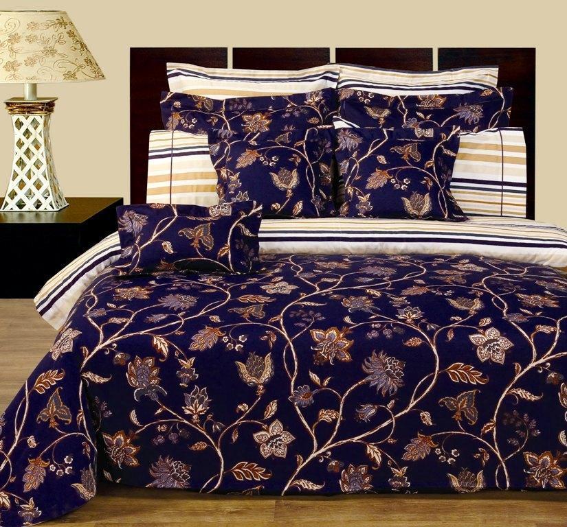 Lilian 11-PC Duvet Cover & Sheet Set 100% Cotton Reversible Bedding Set