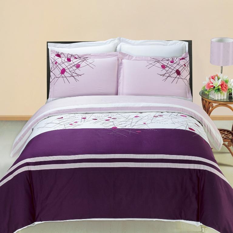 Cherry Embroidered 3-Piece Duvet Cover Sets or Matching Extra Shams