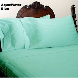 Queen Aqua Blue Pillow Shams Egyptian Cotton 1000TC - FREE Shipping