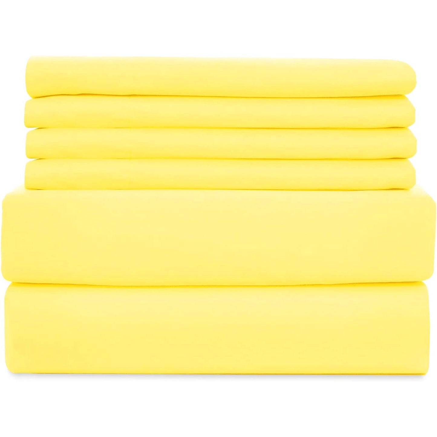 6 Inch Pocket 4Pc Sheet Set Yellow 100% Egyptian Cotton 1000 Thread Count
