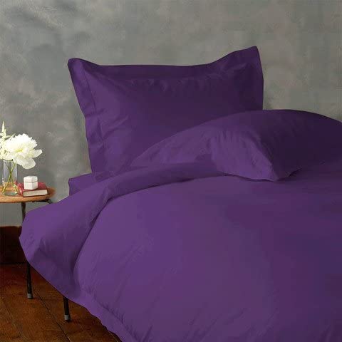 Pillow Covers Purple Solid 100 Percent Pure Cotton Super Soft 2-Pieces Pillowcases 1000TC